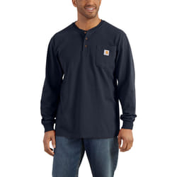 Carhartt Workwear Pocket Henley Chemise Longsleeve, bleu, taille M pour Hommes