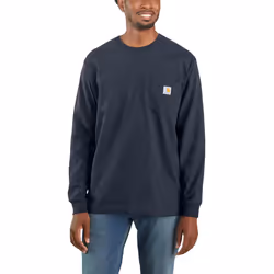 Carhartt Workwear Pocket Chemise Longsleeve, bleu, taille M pour Hommes
