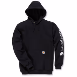 Carhartt Midweight Sleeve Logo Capuche, noir, taille S pour Hommes