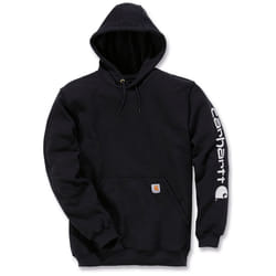 Carhartt Midweight Sleeve Logo Capuche, noir, taille 2XL pour Hommes