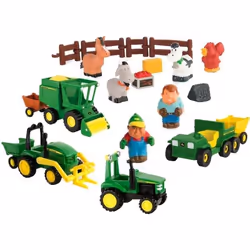 Coffret Maxi Ferme John Deere - 4 véhicules 2 fermiers 4 animaux et accessoires