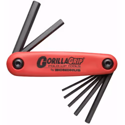 Couteau Bondhus GorillaGrip® - Métrique Réf. 12592 : Couteau de poche avec 7 clés hexagonales 1,5 - 6 mm. Dimensions : 1,5 /  ...