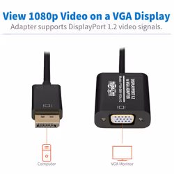 Tripp Lite P134-06N-VGA-V2 câble vidéo et adaptateur 0,15 m DisplayPort VGA (HD15) Noir - Vue supplémentaire 4