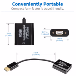 Tripp Lite P134-06N-VGA-V2 câble vidéo et adaptateur 0,15 m DisplayPort VGA (HD15) Noir - Vue supplémentaire 5