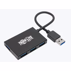Tripp Lite U360-004-4A-AL, USB 3.2 Gen 1 (3.1 Gen 1) Type-A, USB 3.2 Gen 1 (3.1 Gen 1) Type-A, 5000 Mbit/s, Noir, Aluminium,  ...