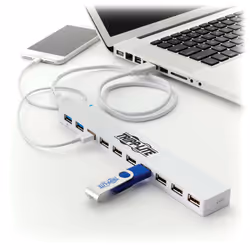 Tripp Lite U360-010C-2X3 hub & concentrateur USB 3.2 Gen 1 (3.1 Gen 1) Micro-B 5000 Mbit/s Blanc