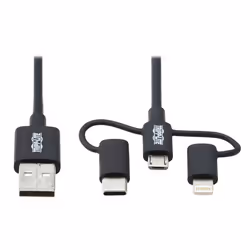 Tripp Lite M101-006-LMC-BK, 1,83 m, USB A, Micro-USB B, USB 2.0, 480 Mbit/s, Noir