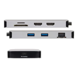 Tripp Lite U442-DOCK8G-GG station d'accueil Avec fil USB 3.2 Gen 1 (3.1 Gen 1) Type-C Noir, Gris
