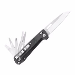 Leatherman FREE K4, Couteau à lame verrouillable, Couteau multi-fonctions, Pointe centrale, Acier inoxydable, Gris, 9 outils