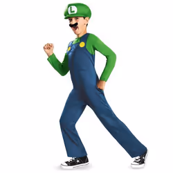 Déguisement Luigi Enfant - Mario - Combinaison Moustache Casquette - Noir Multicolore - Garçon