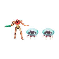 Nintendo Metroid Prime – Coffret figurines d’action Samus Chasseuse de primes 6,3 cm, produit officiel par , inclut la figurine de Samus et deux figurines d’aliens, emballage collector