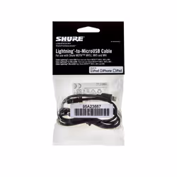 Shure AMV-LTG, 1 m, Lightning, Micro-USB B, Mâle, Mâle, Noir
