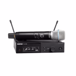 Shure SLXD24E/B87A-H56, Microphone portatif, Microphone à condensateur, 50 - 20000 Hz, Batterie, Récepteur fixe, Acier
