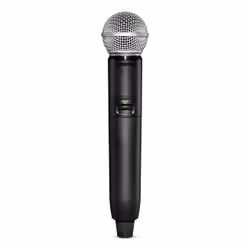 Shure GLXD2+/SM58=-Z4, Émetteur à main, 2400 - 5800 MHz, 50 - 15000 Hz, Ultra Haute Fréquence (UHF), 10 mW, Noir, Argent
