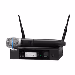 Shure GLXD24R+E/B87A-Z4, Microphone portatif, Microphone dynamique, RF sans fil, 30 m, Batterie, Récepteur monté sur rack