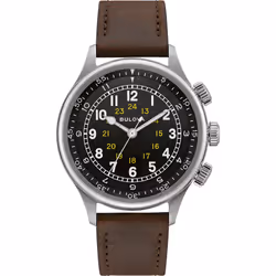 Montre Bulova A-15 Pilot Pour Hommes en Marron - 96A245