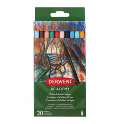 Derwent Academy, 20 pièce(s), Multicolore, Pointe ogive, Multicolore, Rond, Encre à base d'eau