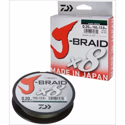 Fil de pêche tressé - Daiwa - J-Braid - 0.06mm - 4.0kg-9.0lbs - 150m vert foncé