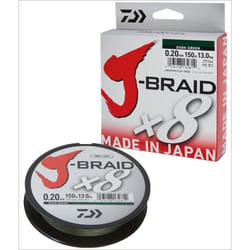 Fil de pêche tressé - Daiwa - J-Braid - 0.06mm - 4.0kg-9.0lbs - 150m vert foncé