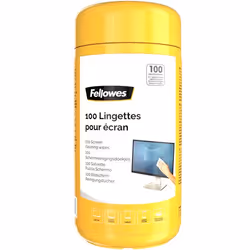 Fellowes 100 lingettes pour écran, Chiffons humides de nettoyage d'équipement électronique, LCD/TFT/Plasma, Multicolore, 82 m ...