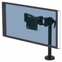 Fellowes Vista Bras porte écran simple, Pince, 10 kg, 81,3 cm (32"), 100 x 100 mm, Réglage de la hauteur, Noir
