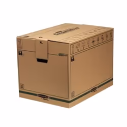 Fellowes Caisse de déménagement SmoothMove Bankers Box Transit Grand format, Papier, Marron, 457 x 609 x 457 mm, 480 x 632 x  ...