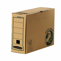 Fellowes Boîte d'archives Bankers Box Earth Series Format folio, Papier, Marron, Folio, 120 g, 360 x 100 x 255 mm, 374 x 103  ...