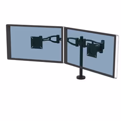 Fellowes Vista Bras porte écran Double, Pince, 20 kg, 66 cm (26"), 100 x 100 mm, Réglage de la hauteur, Noir