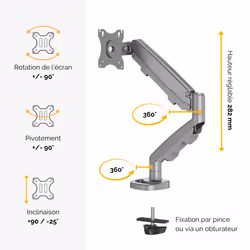 Fellowes Eppa 9683001 support d'écran plat pour bureau 40" Argent