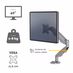 Fellowes Eppa 9683001 support d'écran plat pour bureau 40" Argent - Vue supplémentaire 4