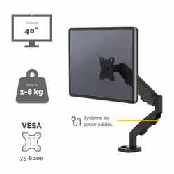 Fellowes Eppa 9683101 support d'écran plat pour bureau 40" Noir - Vue supplémentaire 6