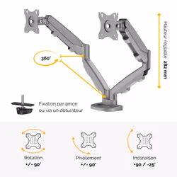Fellowes Eppa 9683301 support d'écran plat pour bureau 40" Argent