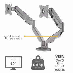 Fellowes Eppa 9683301 support d'écran plat pour bureau 40" Argent - Vue supplémentaire 6