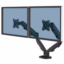 Fellowes Eppa Bras porte-écrans double - Noir, Collier de serrage/ passe-fil, 8 kg, 99,1 cm (39"), 100 x 100 mm, Réglage de l ...
