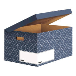 Fellowes 4484101 Boîte à archives Carton Bleu, Blanc