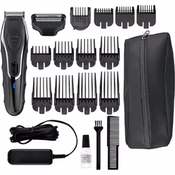 Wahl Aqua Groom, Mouillé & sec, Écran, Lame auto-aiguisable, Batterie, Noir, Argent