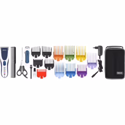Wahl 09649-916, Bleu, Blanc, Caoutchouc thermoplastique (TPR), 1 mm, 2,5 cm, 4 cm, Barbe