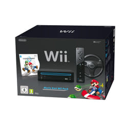 Nintendo Wii + Wii Wheel + Mario Kart Wifi Noir
