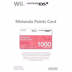 Nintendo Points Card 1000, Wii