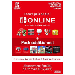 Abonnement Familial de 12 mois au service Nintendo Switch Online + Pack Additionnel • Code dactivation pour Nintendo Switch
