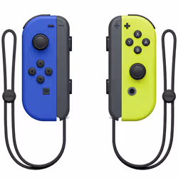 Nintendo Paire de manettes Joy-Con bleu (G) et Joy-Con jaune néon (D) - Vue supplémentaire 2