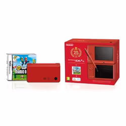 Nintendo DSi XL + New Super Mario Bros, Rouge, LCD, 10,7 cm (4.2"), SD, SDHC, 100-240 V, 314 g