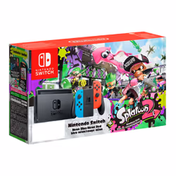 Nintendo Switch neon + Splatoon 2, Nintendo Switch, NVIDIA Tegra 4, 768 MHz, 400 Mo, Noir, Bleu, Rouge, Analogique/Numérique