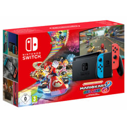 Nintendo Switch + Mario Kart 8 Deluxe console de jeux portables 6.2" 32Go Écran tactile Wifi Noir, Bleu, Rouge