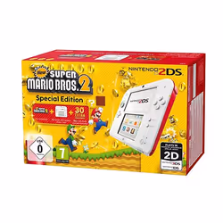 Nintendo 2DS + New Super Mario Bos.2, Nintendo 2DS, Blanc, Analogique/Numérique, LCD, 8,97 cm (3.53"), 7,67 cm (3.02")