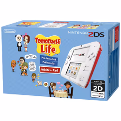 Nintendo 2DS + Tomodachi Life, Nintendo 2DS, Rouge, Blanc, Croix directionnelle, LCD, 7,67 cm (3.02"), 8,97 cm (3.53")