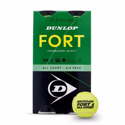 Lot de 2 tubes de 4 balles de tennis Dunlop fort all court - TU