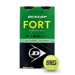 Lot de 2 tubes de 4 balles de tennis Dunlop fort all court - TU