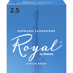 D'Addario Royal Soprano Saxophone 2.5, Roseau limé, Saxophone soprano, Rotin, 10 pièce(s), Boîte