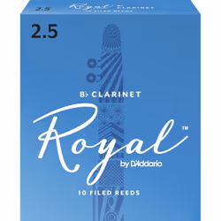D'Addario Royal Bb Clarinet 2.5, Roseau limé, Clarinette en sib, Rotin, 10 pièce(s), Boîte